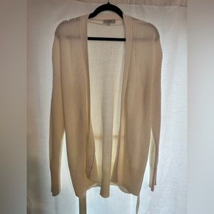 White knit Loft sweater; size L